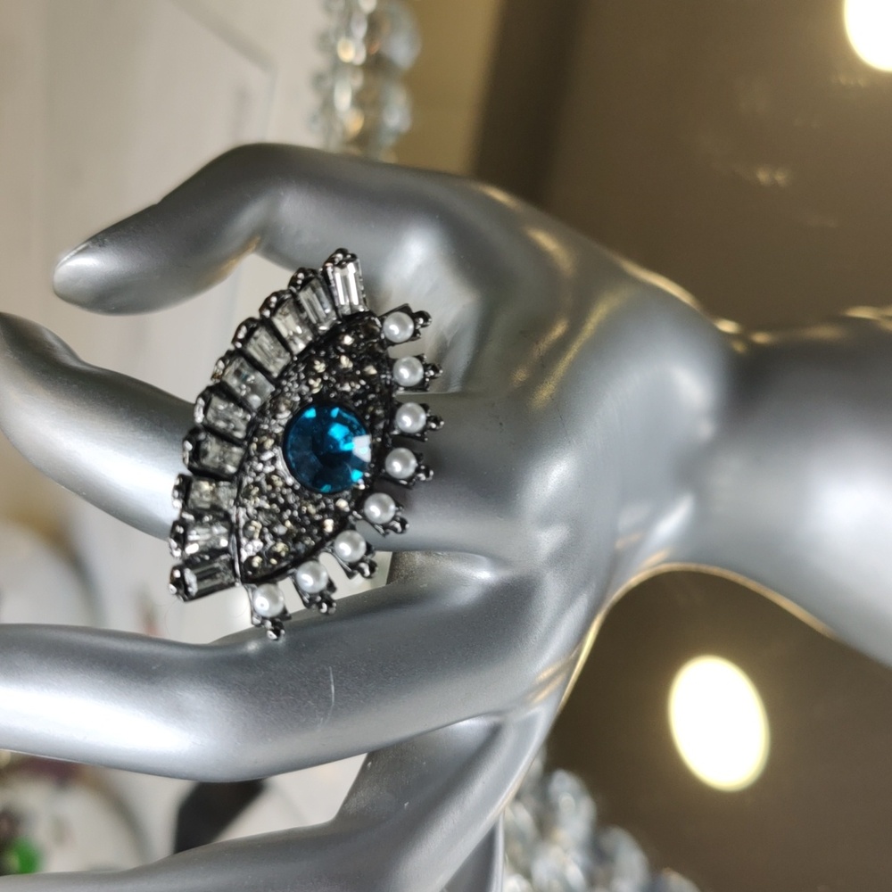 Rhinestone Evil Eye ring